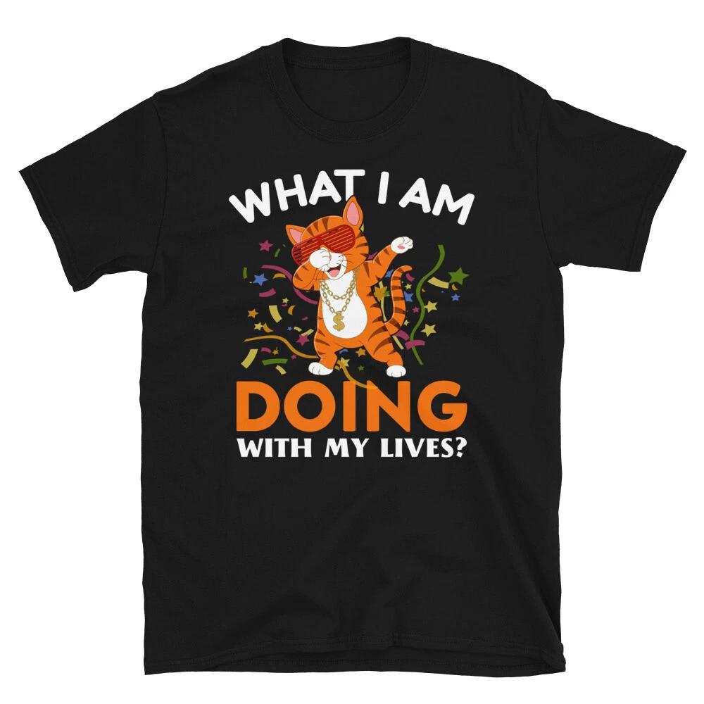 Cool Dancing Gangster Cute Cat Funny Animal Kitty Cats T-Shirt L