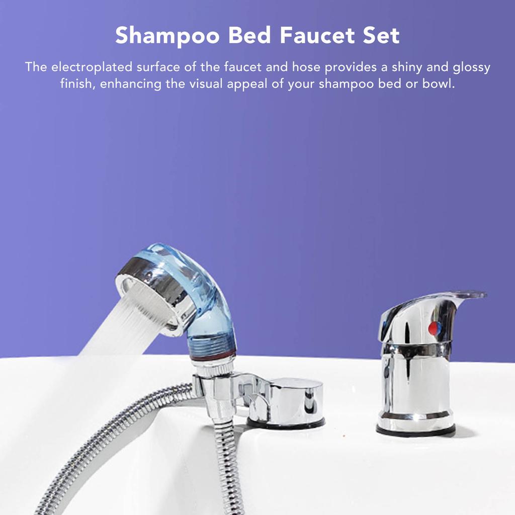 Shampoo Bed Faucet Kit with 120cm Hose M Size Head Shampoo Basin Bowl Faucet Sprayer Set for Salon