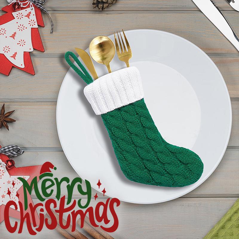 Christmas Cute Gift Stocking Christmas Tree Decoration Small Christmas Stocking Knife And Fork Set