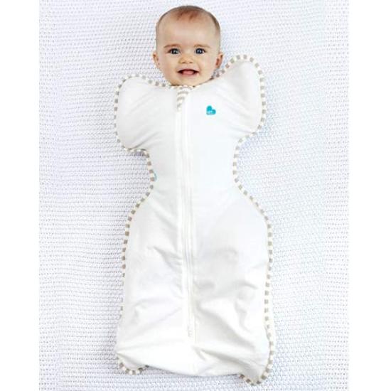 Swaddle Up Miracle Suitable for Temperatures Medium Cream Imported from GOTS Certified Organic Baby Moro Nighttime Crying Prevention Swaddle, Organic,