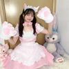 Weiches Lolita-Dienstmädchenkleid: Rosa Katze Cosplay Anime Kostüm