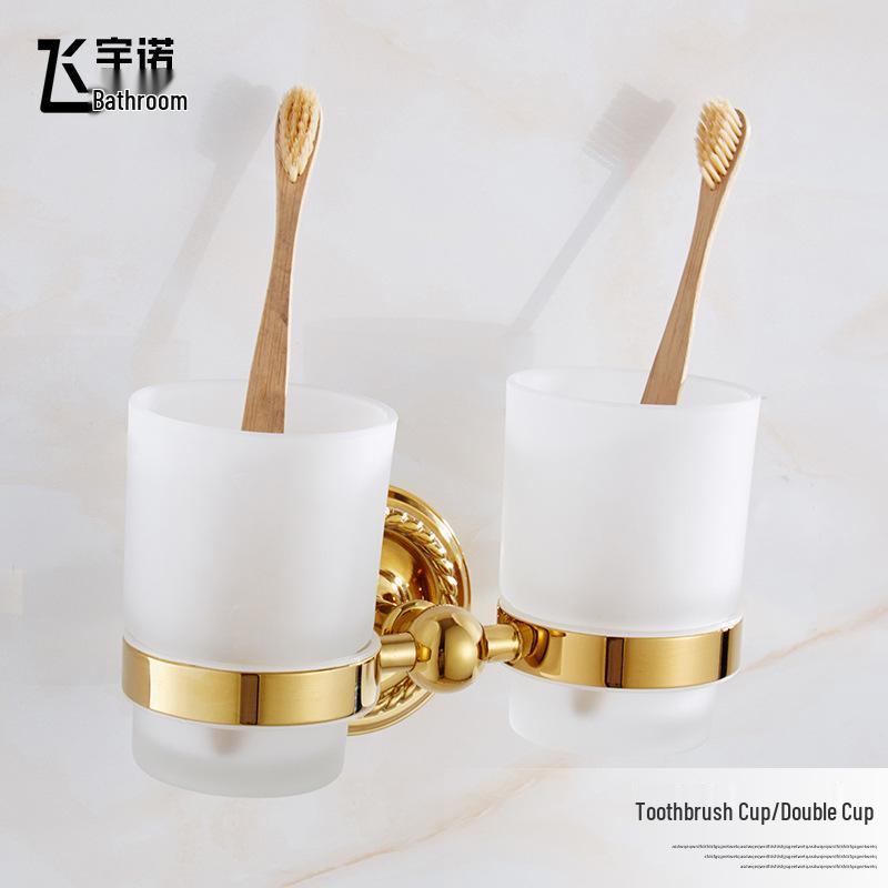 European Style Brass Gold Bathroom Towel Rack Set - Toilet Hardware & Accessories