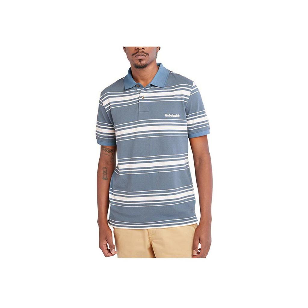 Timberland Striped Pullover Polo Shirt Men Tops Navy-Blue A65PN-DK1
