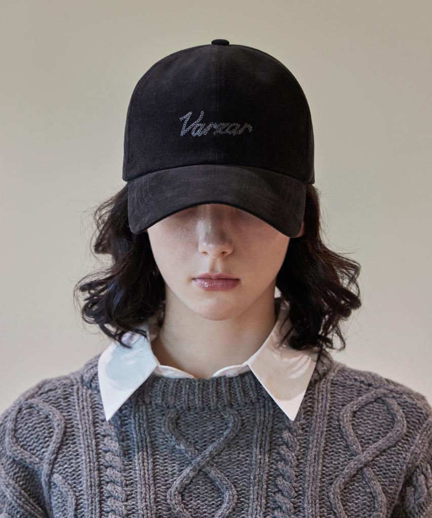 Bajal Chain Logo Corduroy Og Fit Ball Cap Black