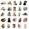 50pcs Animal Stickers Waterproof PET Self-Adhesive Decals with Playful Dog, Cat, Hedgehog & Guinea Pig Designs for Phone, Laptop, Luggage, Helmet
