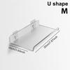 Clear Acrylic Rack For Wall L/U-Shaped Punch-Free Wall Board Storage Bathroom Kitchen Living Room Wall Display Rack Organizer