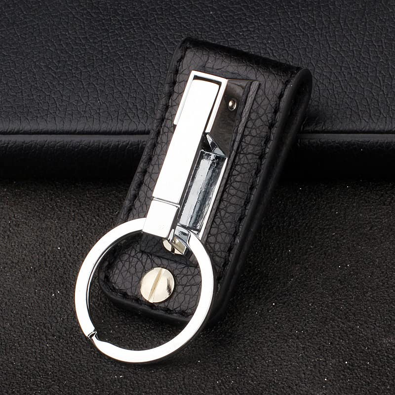 Rockyu Schlüsselanhänger, Herren, Schlüsselring, Gürtelschlaufe, Stilvoll, Lederähnlich, Zinklegierung, Autoschlüsselanhänger, Smart Key kompatibel, Geschenk, Silber