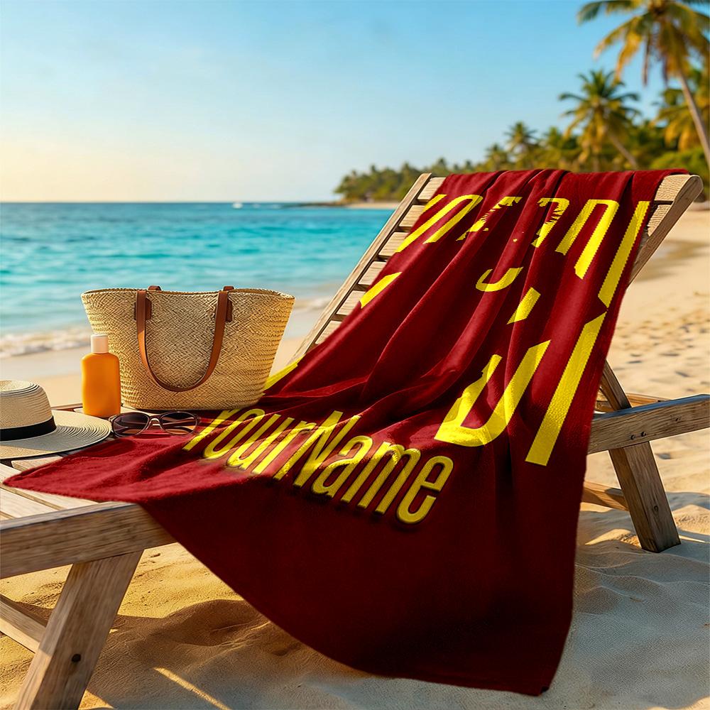 Galatasaray Customized Name Beach Towel Super Soft & Absorbent Portable for SwimmingBeachCamping Travel Beach AccessoriesGym