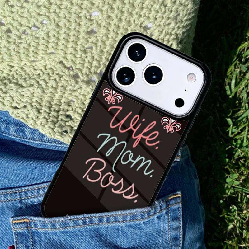 Wife Mom Boss Phone Case For iPhone 17 AIR 16 Pro Max 15 14 Pro 11 12 13 Shockproof Silicone Cover