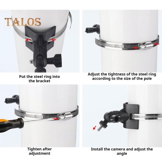Kamerahalterung Rohrmontagehalterung 360-Grad-Drehung Einstellbar Einfache Installation Kamerahalterung für EufyCam 2C/für Spotlight Cam