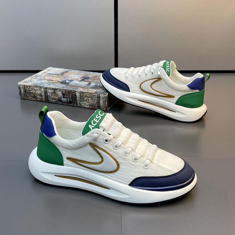 

Summer men s shoes comfortable and lightweight little white shoes men s platform sports fashion trend breathable casual shoes 44 светло-зеленый