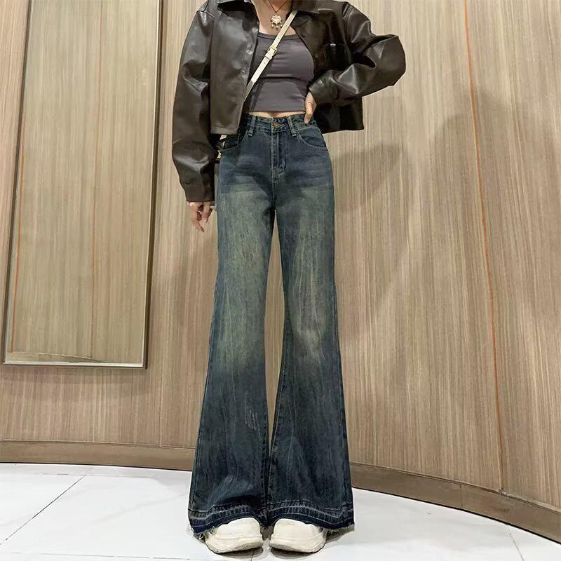 

Women s 2025 Spring Micro-Flare Jeans: Loose American Style, Not Leg-Hugging, Perfect for Spring & Autumn. M