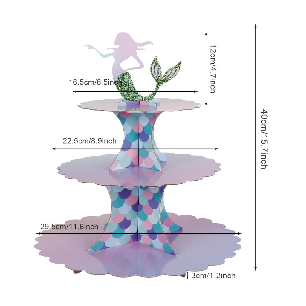 Mermaid Tail Cupcake Stand Under The Sea Little Mermaid Birthday Party Supplies Wedding Birthday Party Decor Kids Baby Shower