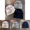 Simple Color Blocked Letter Pattern Neutral Casual Warm Knitted Hat For Streetwear Style