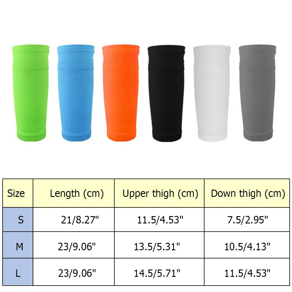 1Pair Football Game Calf Sleeve with Pocket Nylon Football Match Legs Protective Gear Breathable for Adults Kids Sports Supplies