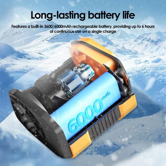 Rechargeable Waist Fan with LED Flashlight Portable Waist Clip Fan with Hanging Rope 100 Gear High Air Volume Cooling Fan for Outdoor Camping Jobsite