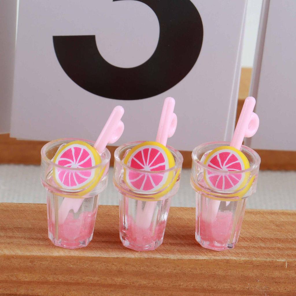 Miniature Fruit Drink Cup Earrings & Keychain Pendant