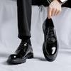 Fashion Patent Leather Business Casual Shoes for Men Thick Soles and Bright Tops Fashion Spring Autumn Designer Derby Shoes Men