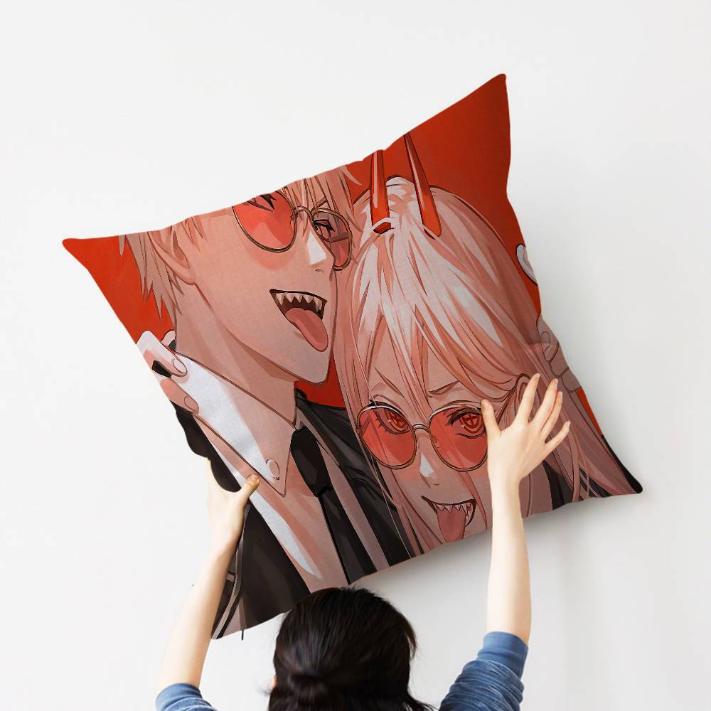 Anime C-chainsaws M-mans Personalized Pillow Cover Kids Bedroom Wild Party Decor Pillowcase kid Birthday shower Gift