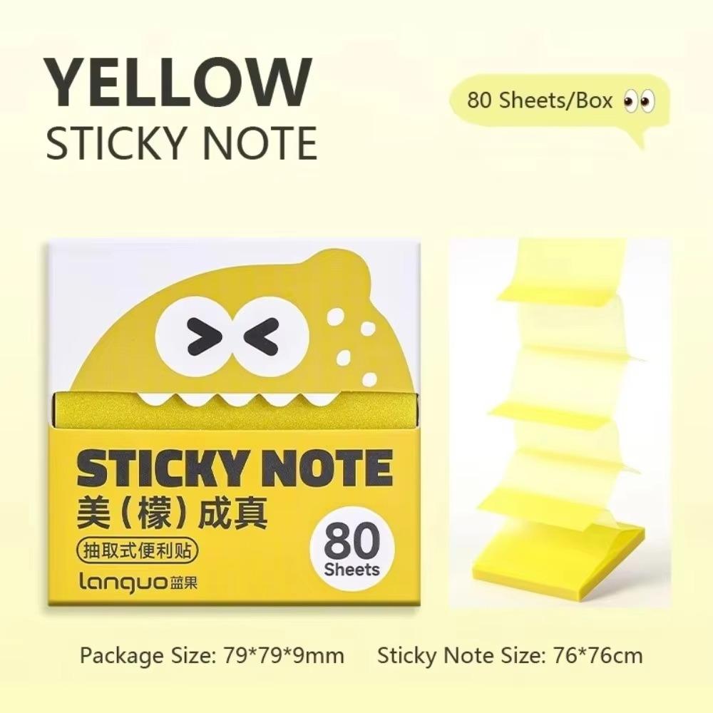 Kawaii Pull-out Sticky Notes Pearlescent Square Writing Pad Portable Cartoon Notepads Office