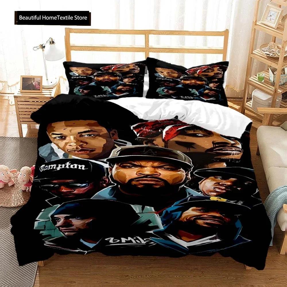 Hip Hop Rapper Bedding Set Boys Girls Twin Queen Size Duvet Cover Pillowcase Bed Boys Adult Fashion Home Textileextile