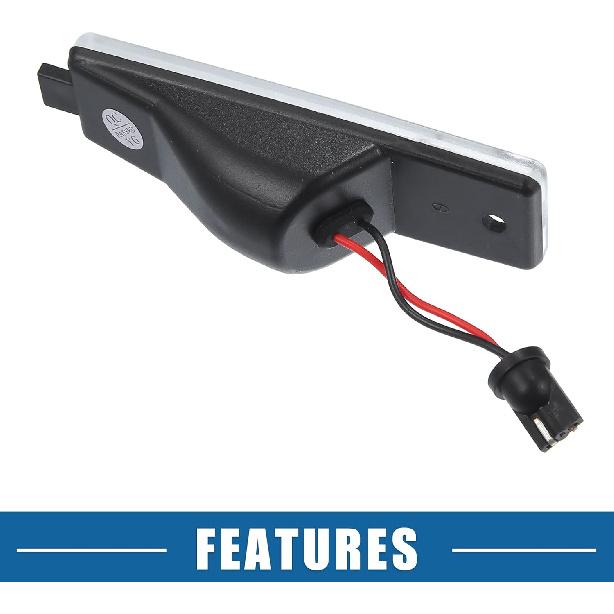 Car 6500K White 3528SMD LED License Plate Light Assembly 8127348010 for Toyota Highlander 2008-2013 for Lexus RX300 1999-2003 ABS Clear Black (Set of