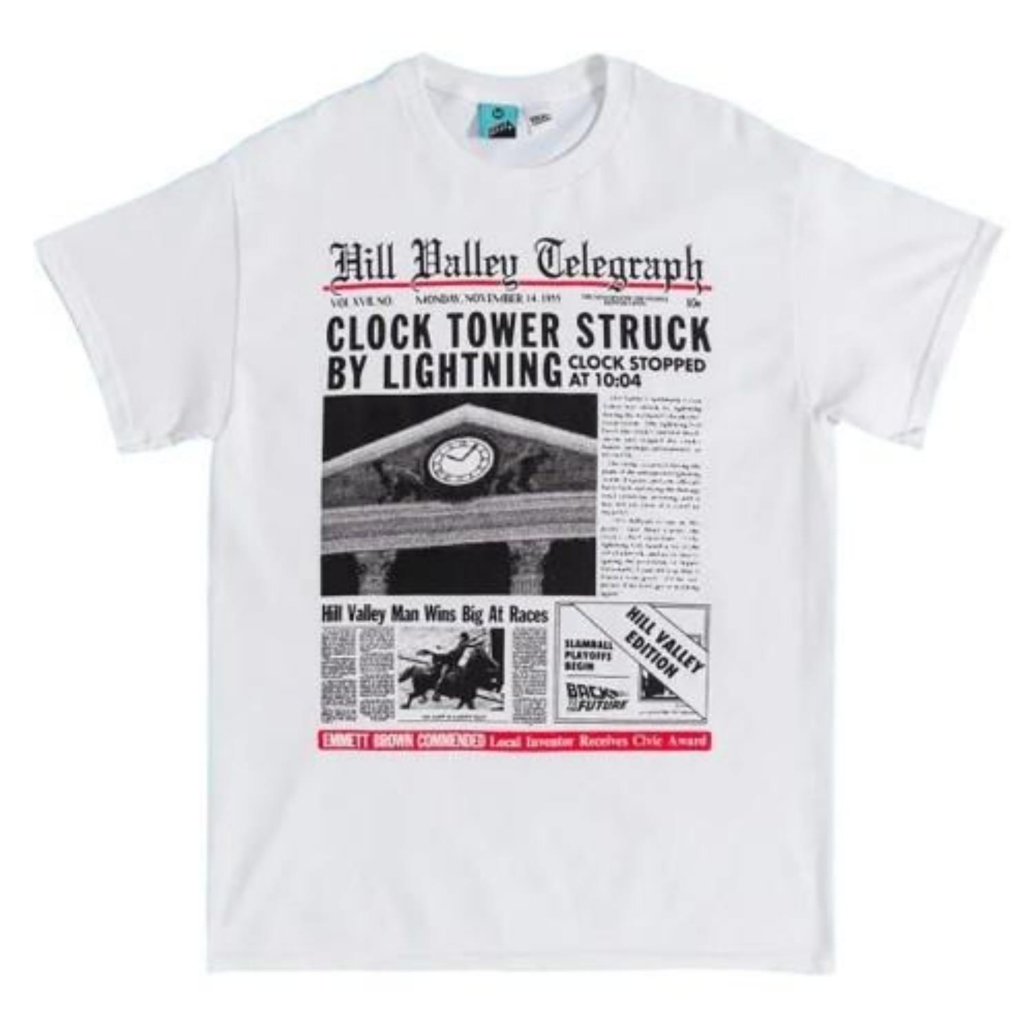 Back To The Future Unisex Adult Hill Valley Newspaper T-Shirt S