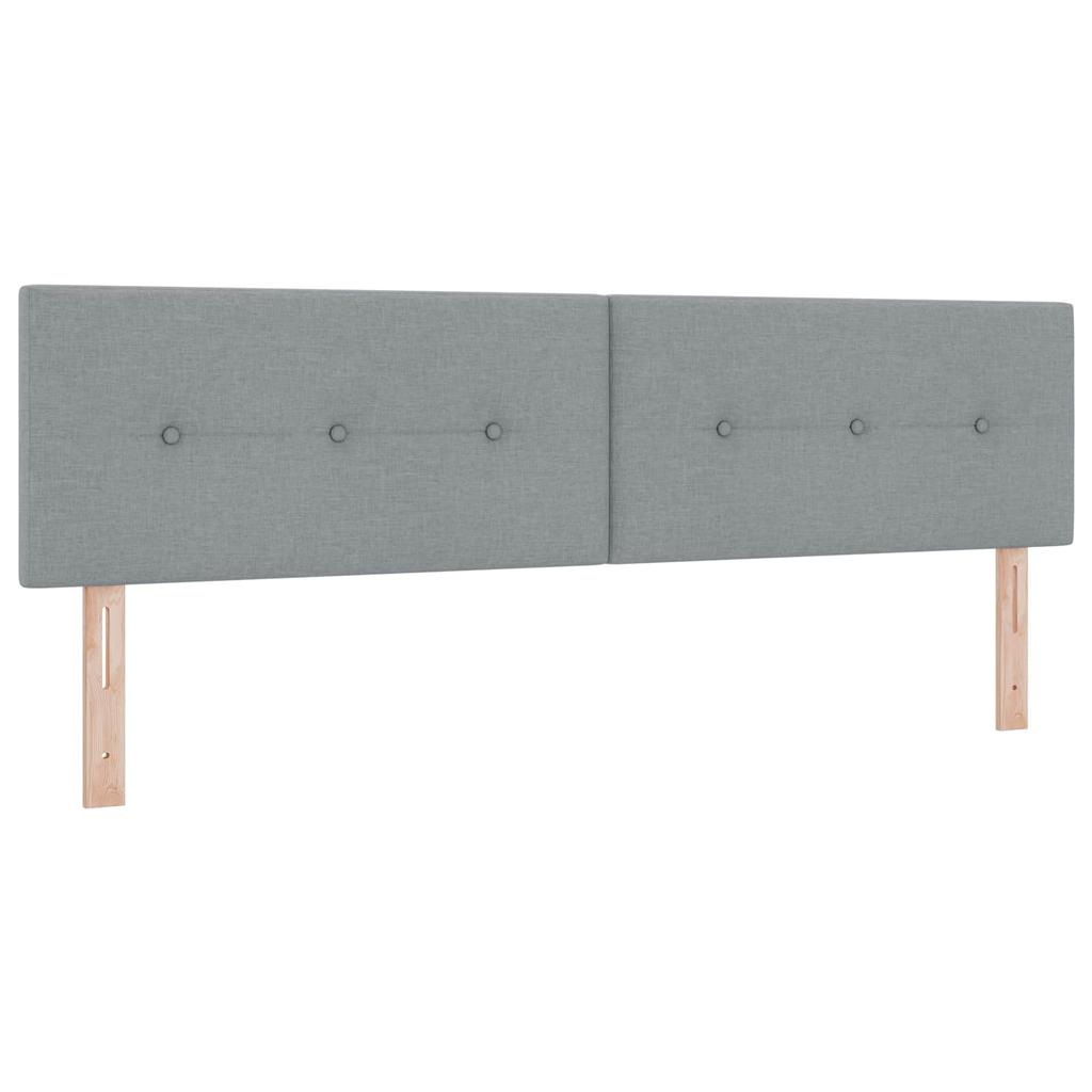 Box Spring Bed with Mattress Light Gray 180 x 200 cm Fabric