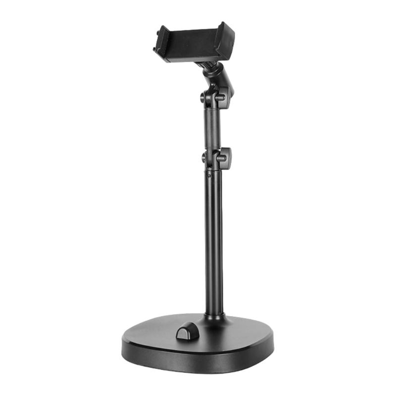 Clamp On Phone Holder With Height Adjustment Tilts Function Cold Shoe Mount Not Slip Base for Content Creation & Filming
