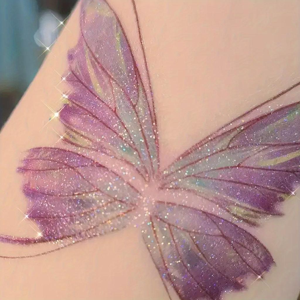 Sparkling Butterfly Mermaid Temporary Face Tattoos Fairy Makeup for Princess Parties Halloween and Stage Performances