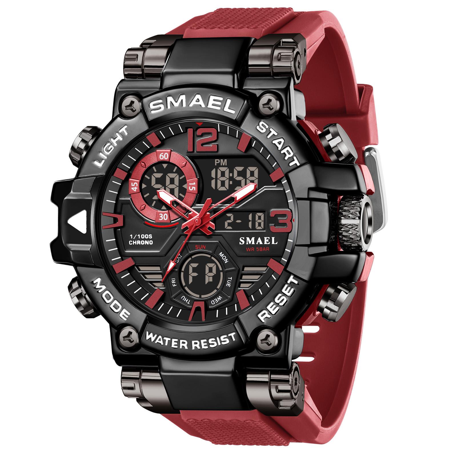 Sports Watches Men LED Watches New 50m Waterproof Digital Watches 8110 Shockproof Sports Watches for Men Electrionic красный