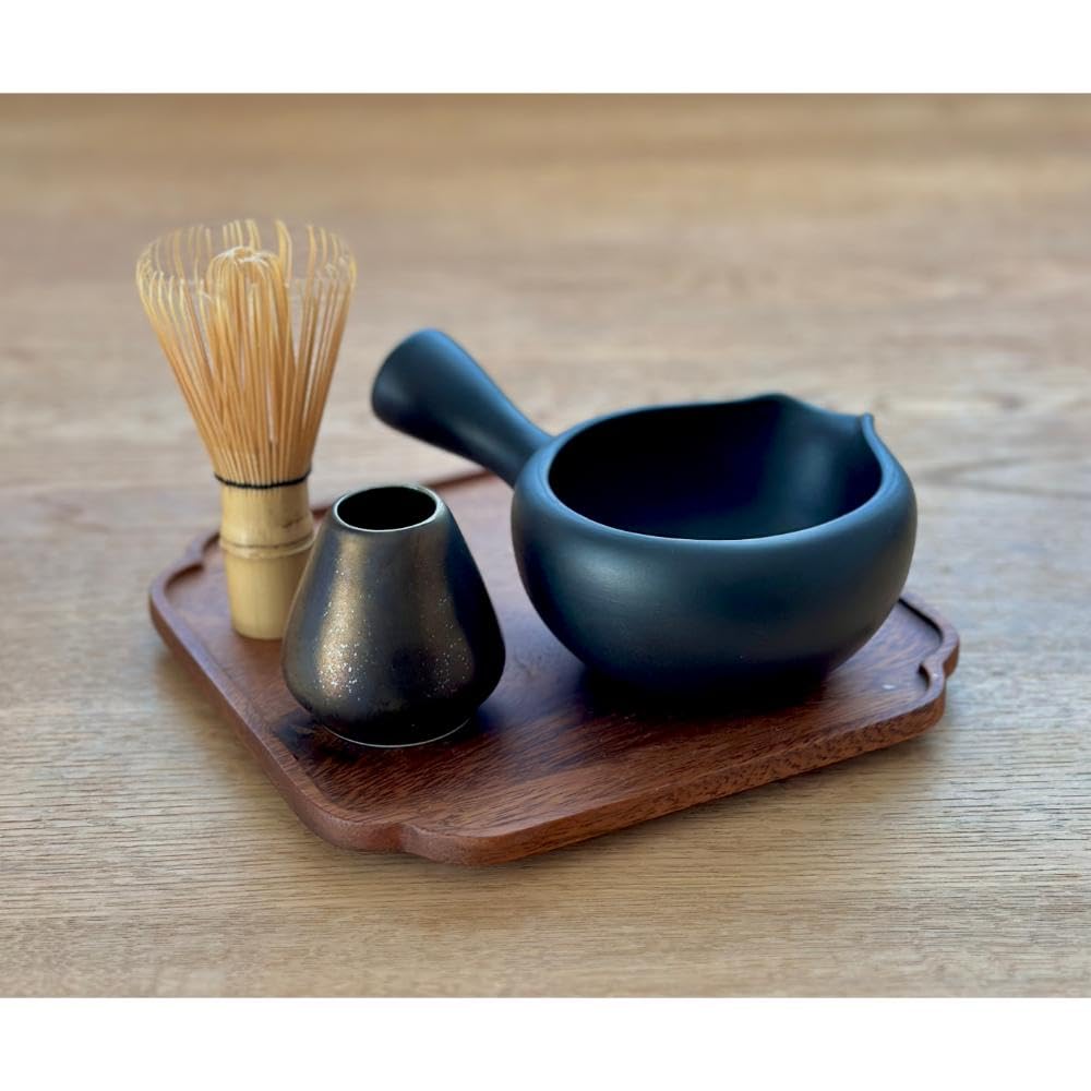 

Matcha Bowl Set with Black L109 (3 pieces) Handles, Smoked, чёрный