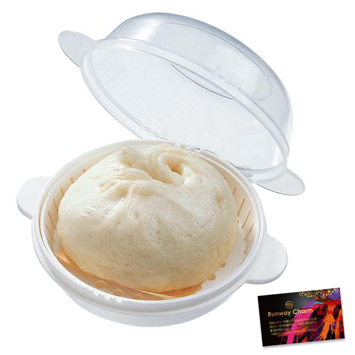 NEIGHBOR CLOWN Microwave Steamer for Chinese Buns Sweet Bean Cooking Quick Evening Made in RC Sticker (Meat Buns, Buns), Utensil, Cooking, Snacks,
