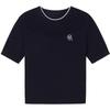JUZUI Women's Contrast Round Neck Loose Sweater