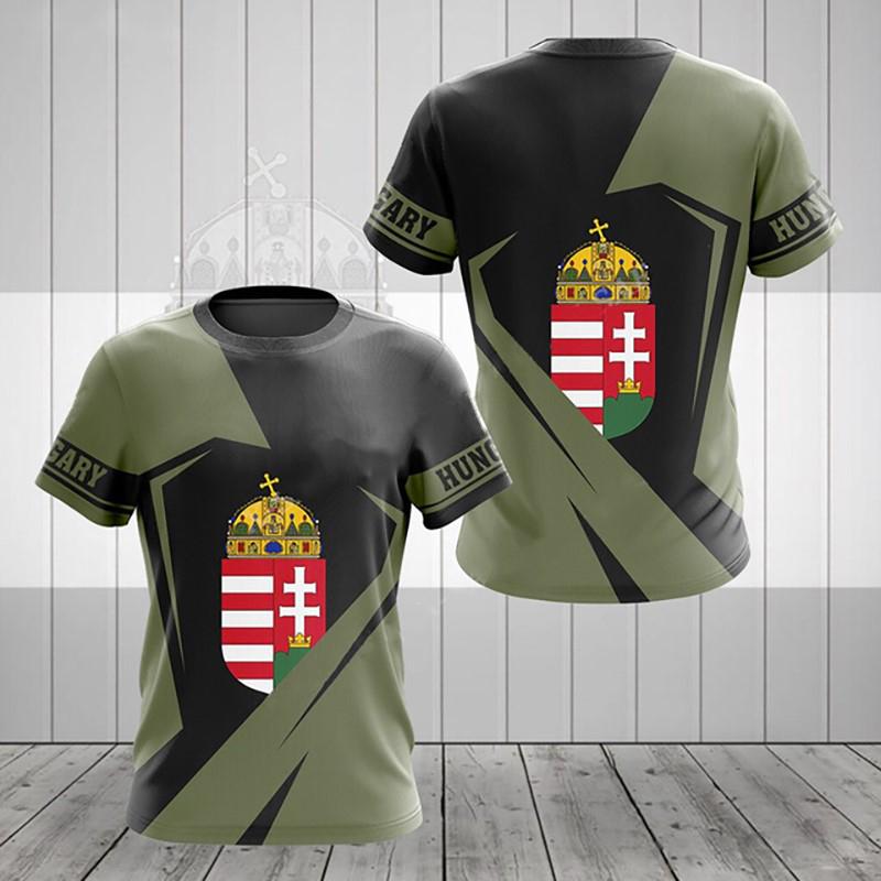 

Hungary T-Shirts Hungarian Flag Emblem 3D Print Men Women Casual Fashion Oversized Short Sleeve T Shirt Kids Tees Tops Clothing 2XL