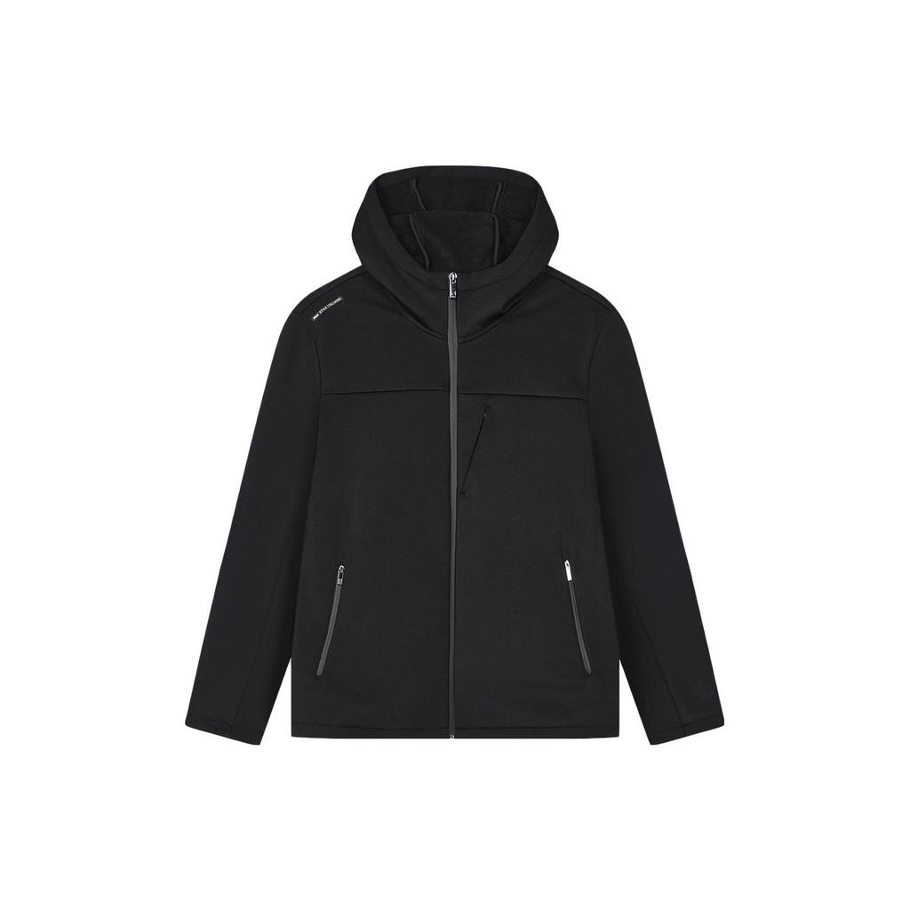 FILA Solid Color Hooded Casual Knit Jacket Men jackets Black F11M412503F-BK