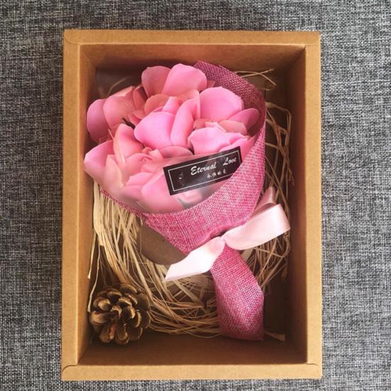 1 bouquet di rose artificiali a mano con fiori, decorazioni per festival, regali per feste