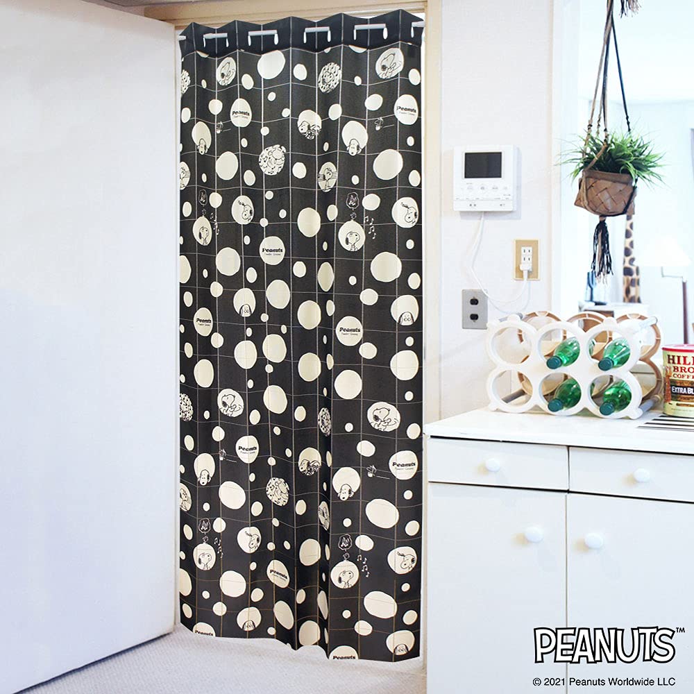 Noren Kobo Accordion Curtain Snoopy Monotone Dot SNOOPY PEANUTS Free Cut 96 X Length 95748 (Width 200cm)