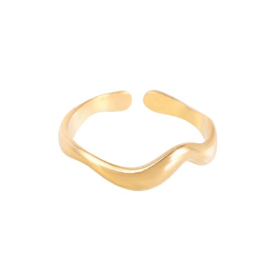 Thumb Ring Irregular Line Shape Adjustable Opening Design Finger Ring Stainless Steel Finger Band Versatile Jewelry Gift