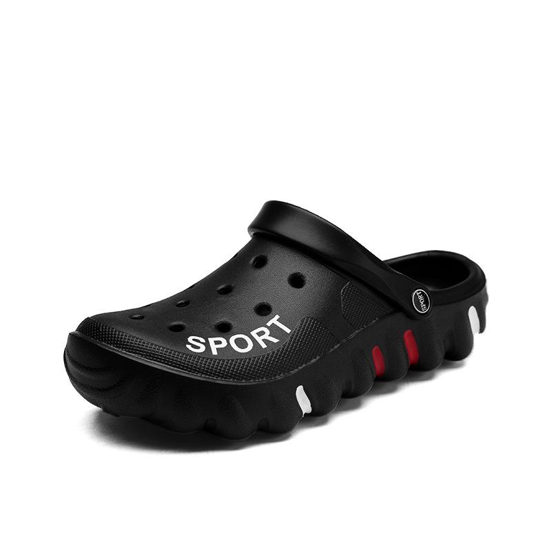

Hole shoes men s outer wear summer new non-slip trendy shoes thick soles stepping on shit feeling driving beach bag head cool slippers men 39