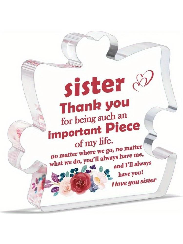 

Heartwarming Sister Puzzle Keepsake - Inspirational Birthday & Holiday Home Accent чистый