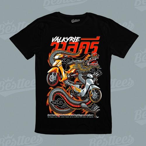 KIDS/MEN/WOMEN Valkyrie Dragon Mythology T-Shirt S разноцветный