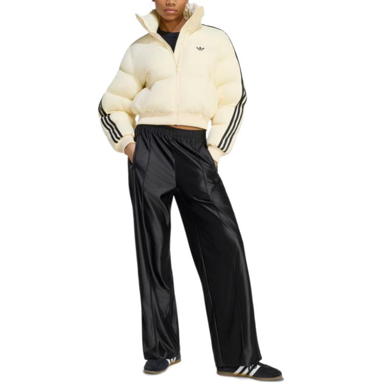 adidas Orijinaller Adicolor Çizgili Logo Fermuarlı Uzun Kollu Pamuklu Ceket Kadın ceketleri KR9552
