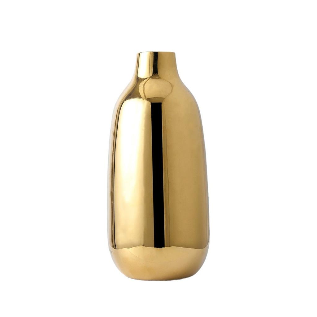 Moderne Galvanisierte Gold Keramikvase Wohnzimmer Blumenarrangement Ornamente Moderne Irreguläre Kunst Hydrokulturvase Dekoration