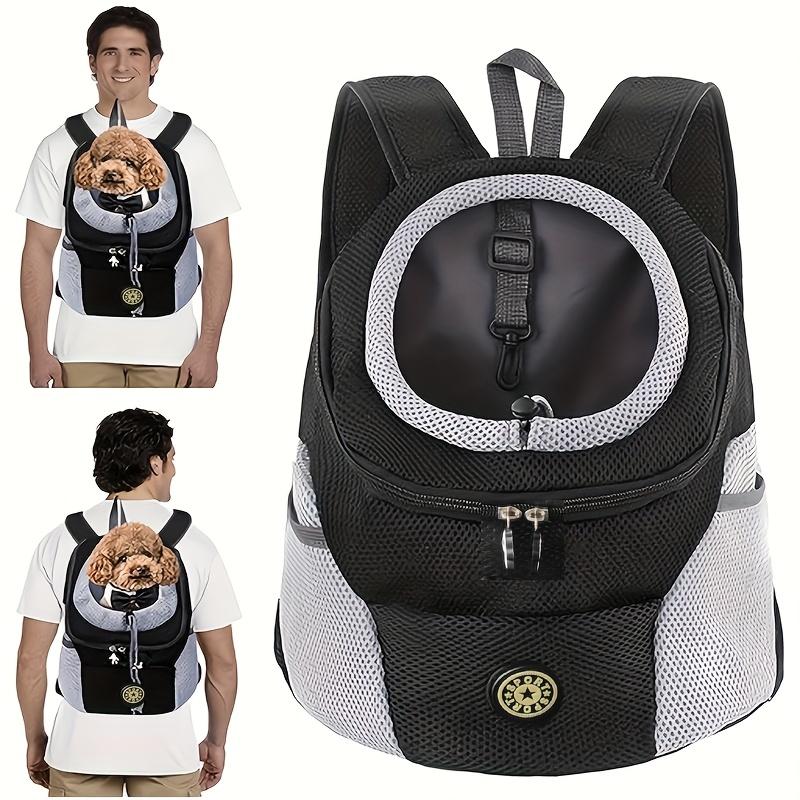 Rucsac Transport Câine Mic, Rucsac Față pentru Câini Mici, Rucsac Respirabil pentru Câini cu Buzunare de Depozitare, Curele Reglabile, Curea de Siguranță