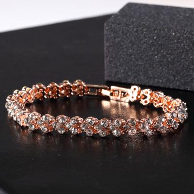 Buckle Closure Shining Bridal Bracelet Heart-shaped Full Rhinestone Bracelet Fine Jewelry
