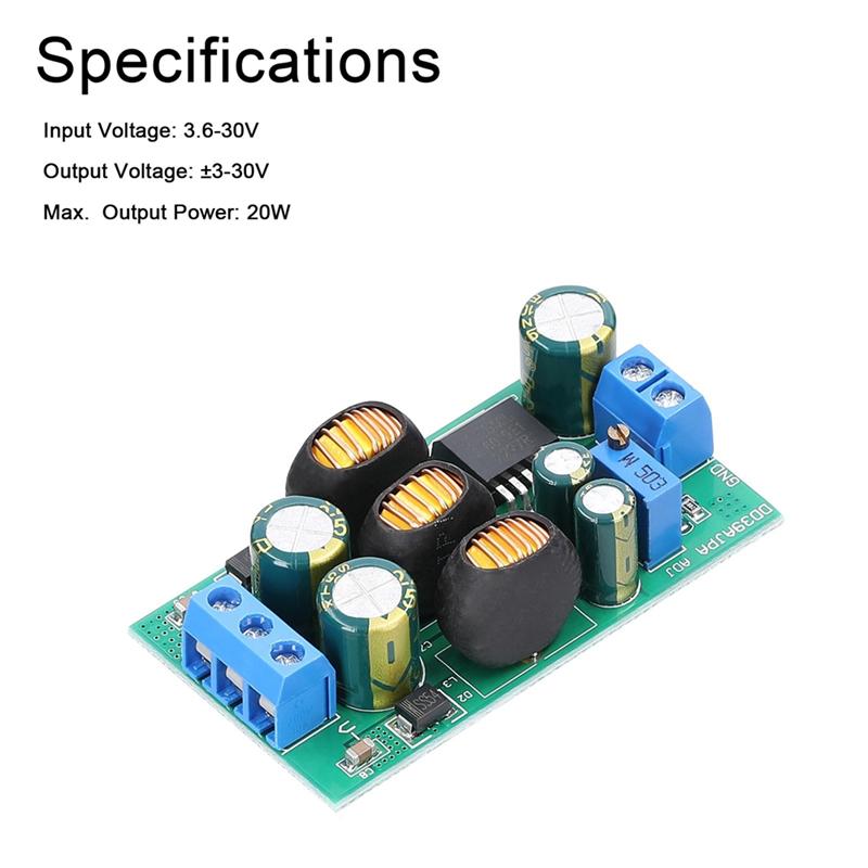 ABUO-Boost-Buck 20W Dual Output Voltage Module DC-DC Step-Up/Down Converter Positive Negative Power Supplys 3.6-30V To± 3-30V