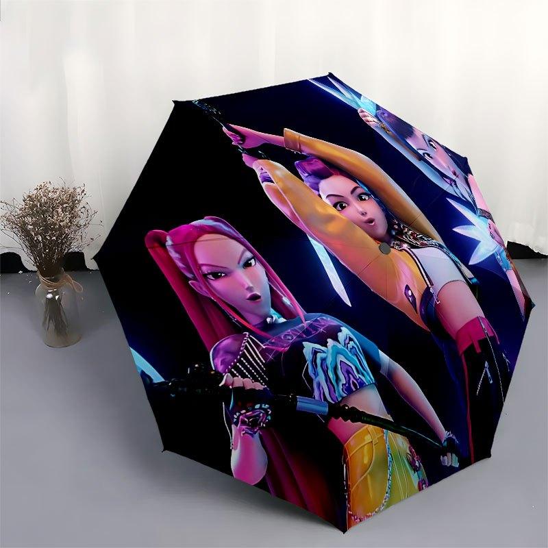 1 ks Lovec K-POP X Automatický deštník s otevíráním/zavíráním, Pohodlný třífoldní design, 8 kovových paprsků - pro venkovní denní použití, Cestování A45