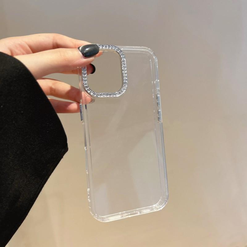 

Flash Diamond Lens Ring Suitable IPhone 15om Transparent Case 16promax Phone Apple 14 Anti Drop Protective iPhone 14 Plus