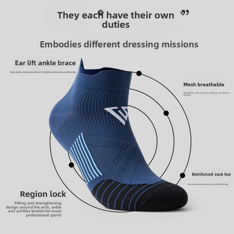 Running Socks Men Women Summer Fitness Sports Quick-Dry Sweat-Absorbing Breathable Professional Marathon Ankle Striped ODM